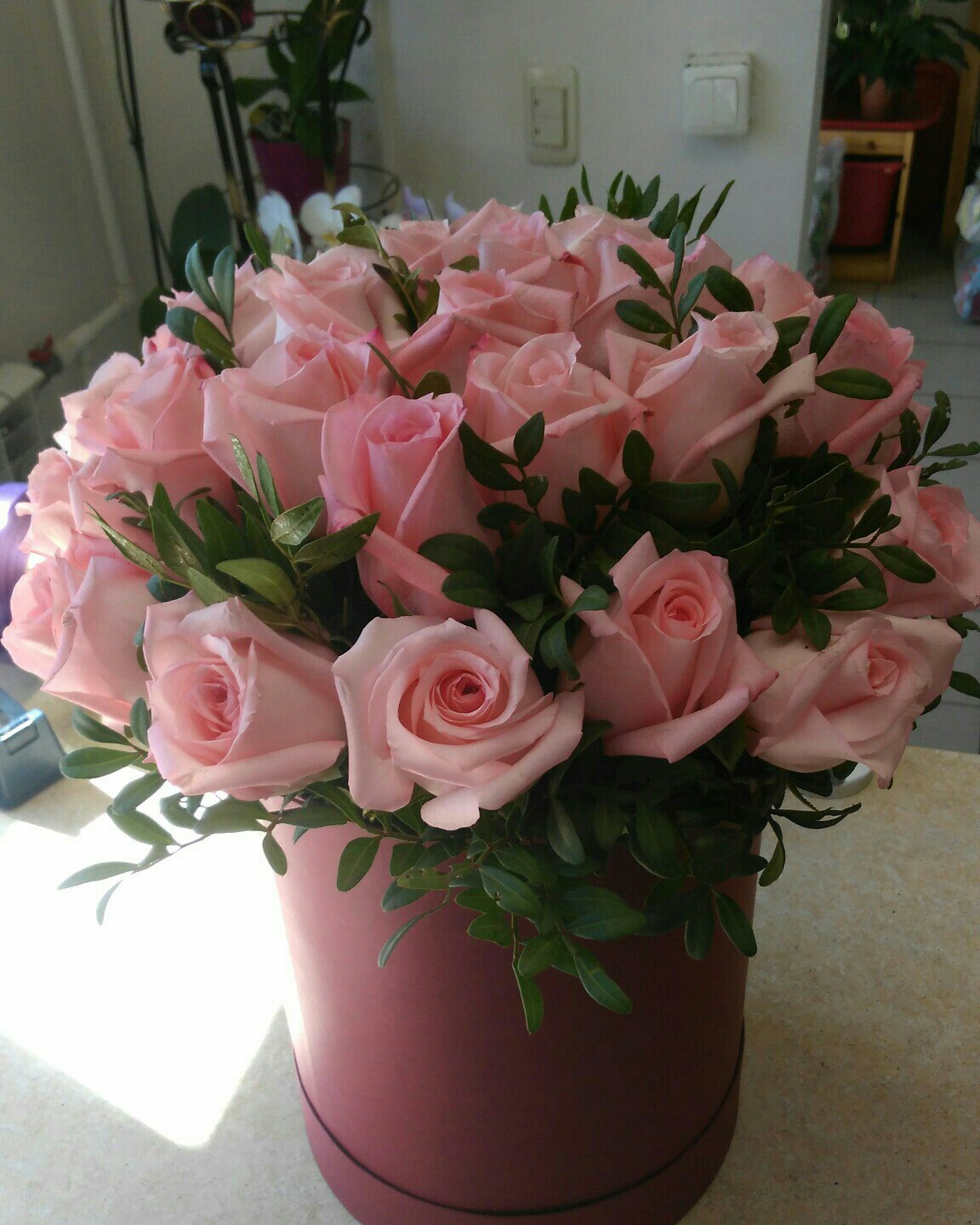 Коробка с 25 роз