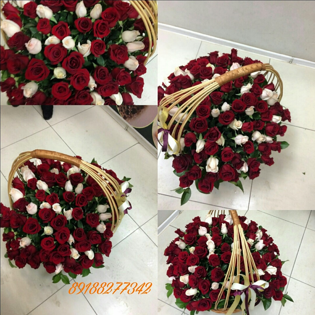 Корзина роз 101 роза