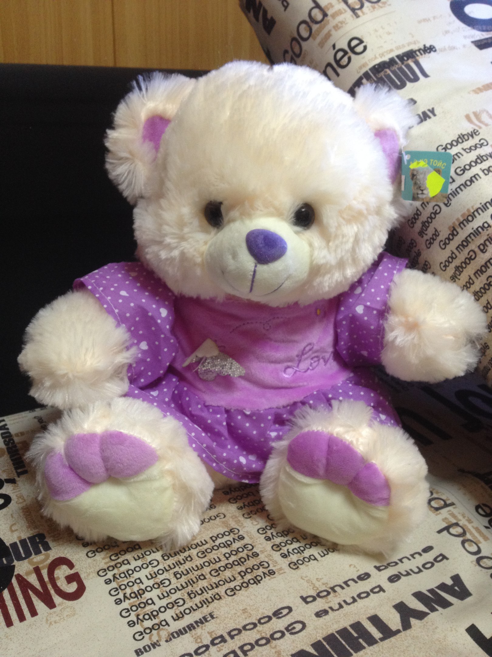 Кремовый мишка в платье